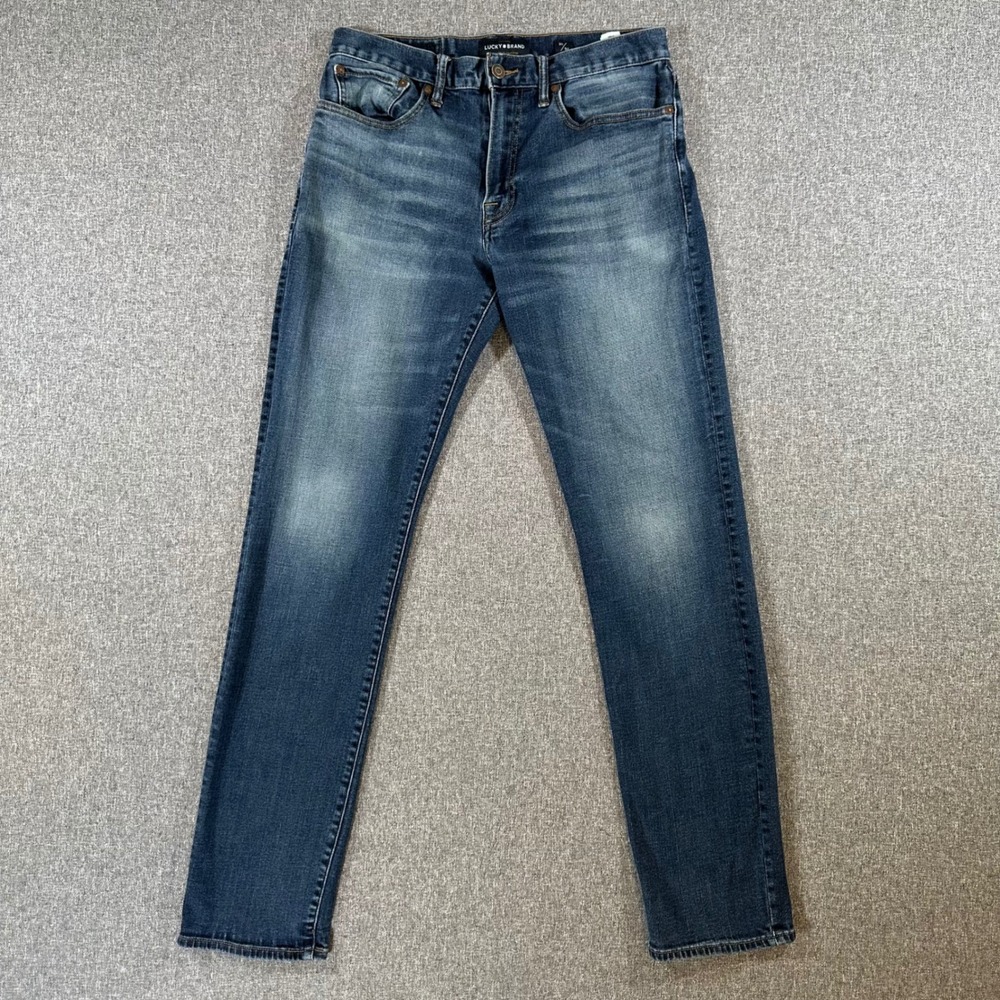 Lucky Brand 121 Slim Jeans Mens 30x34 Blue Denim Stretch Pants Medium Wash 121